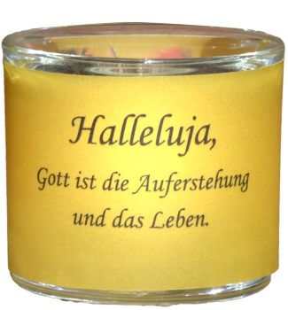 Glas-Windlicht "Halleluja, Gott ist die Auferstehung", Nr. 9061